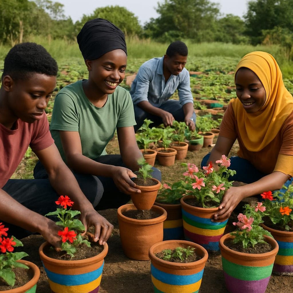 Flowers and plant seedlings farming