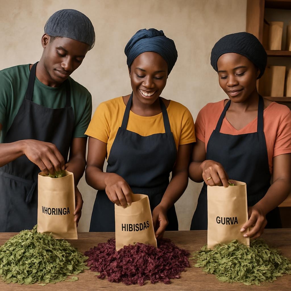 Organic herbal tea production